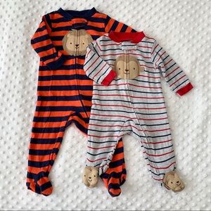 Carters 🐵🦁 Baby Boy Footy 2 pack, 0-6M
